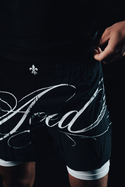 "SIGNATURE" 2-IN-1 FIGHT SHORTS